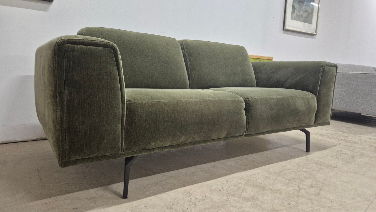Prachtige mosgroene 2,5 zits design bank van t' Anker, Ophalen of Verzenden, Zo goed als nieuw, 75 tot 100 cm, Stof