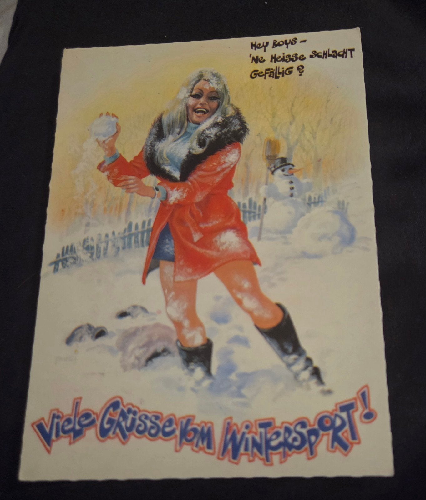Sexy Vrouw in Sneeuw - Wintersport, Verzenden, 1960 tot 1980, Gelopen, Overige thema's