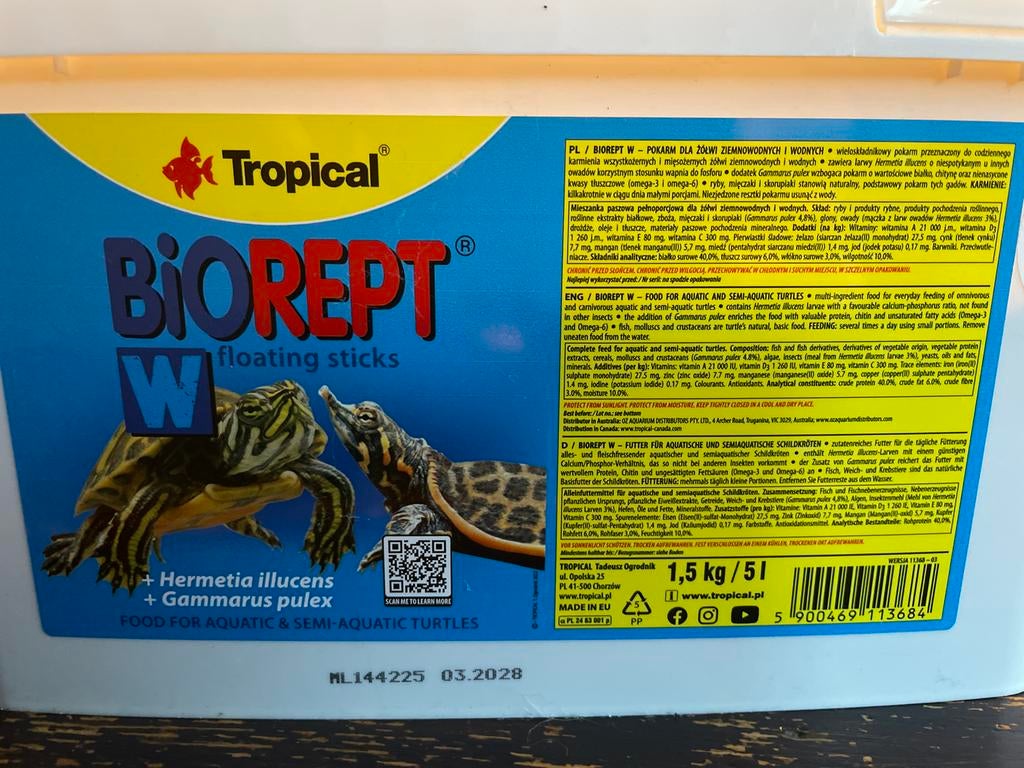Water schildpadden voer , 1,2 kg, Ophalen of Verzenden, Overige typen