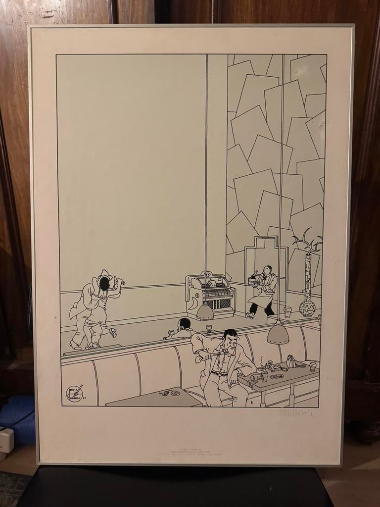 Joost Swarte - Tekening gesigneerd door kunstenaar, Ophalen
