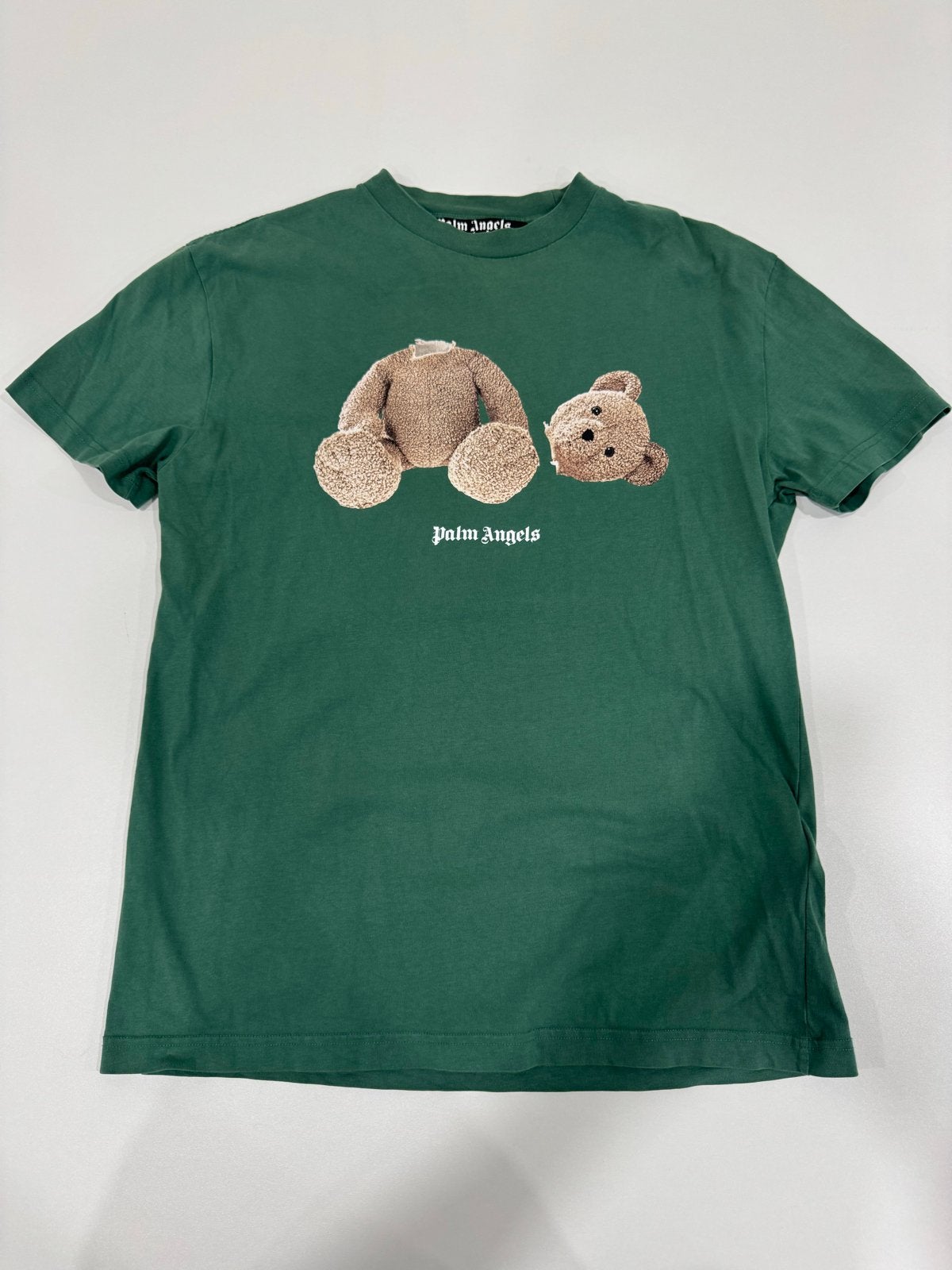 Palm Angels Bear T-shirt Groen Maat L, Ophalen of Verzenden, Zo goed als nieuw, Maat 52/54 (L), Groen