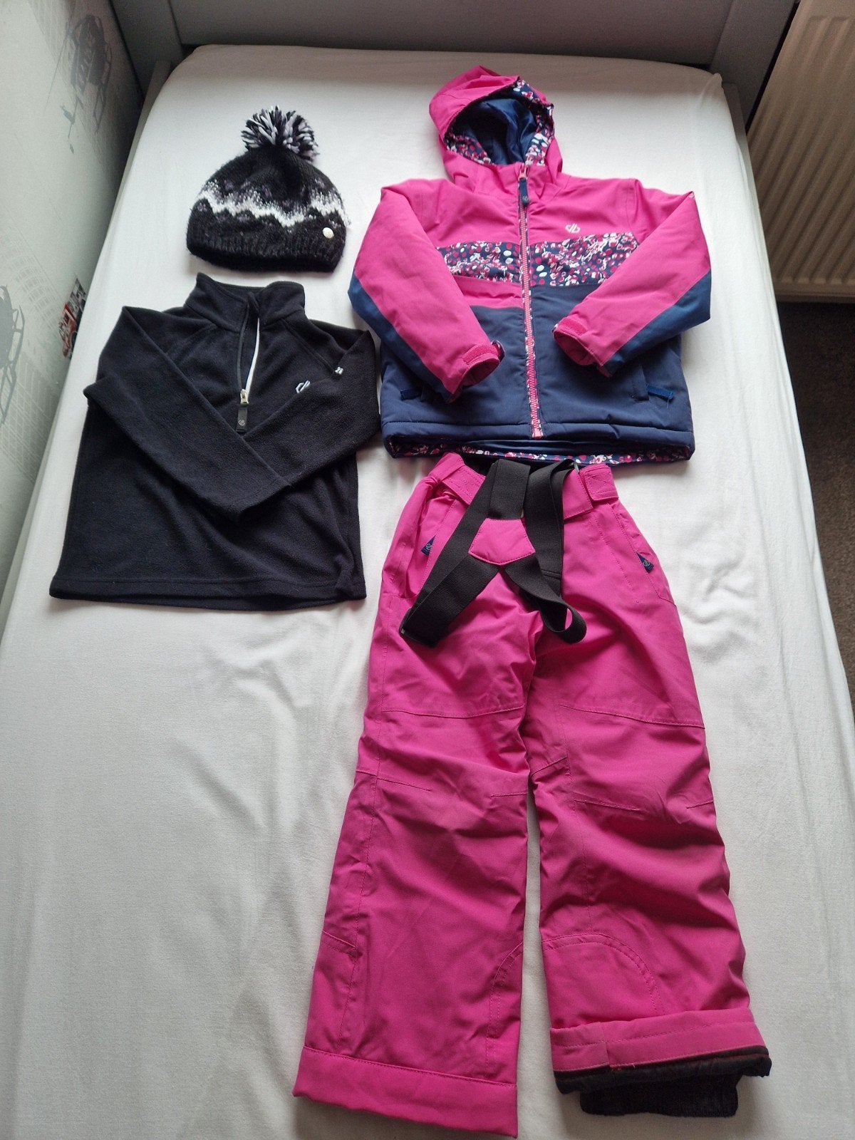 Ski-outfit Dare 2b roze maat 104 met pully en muts, Ophalen of Verzenden, Gebruikt, Dare 2b, Meisje