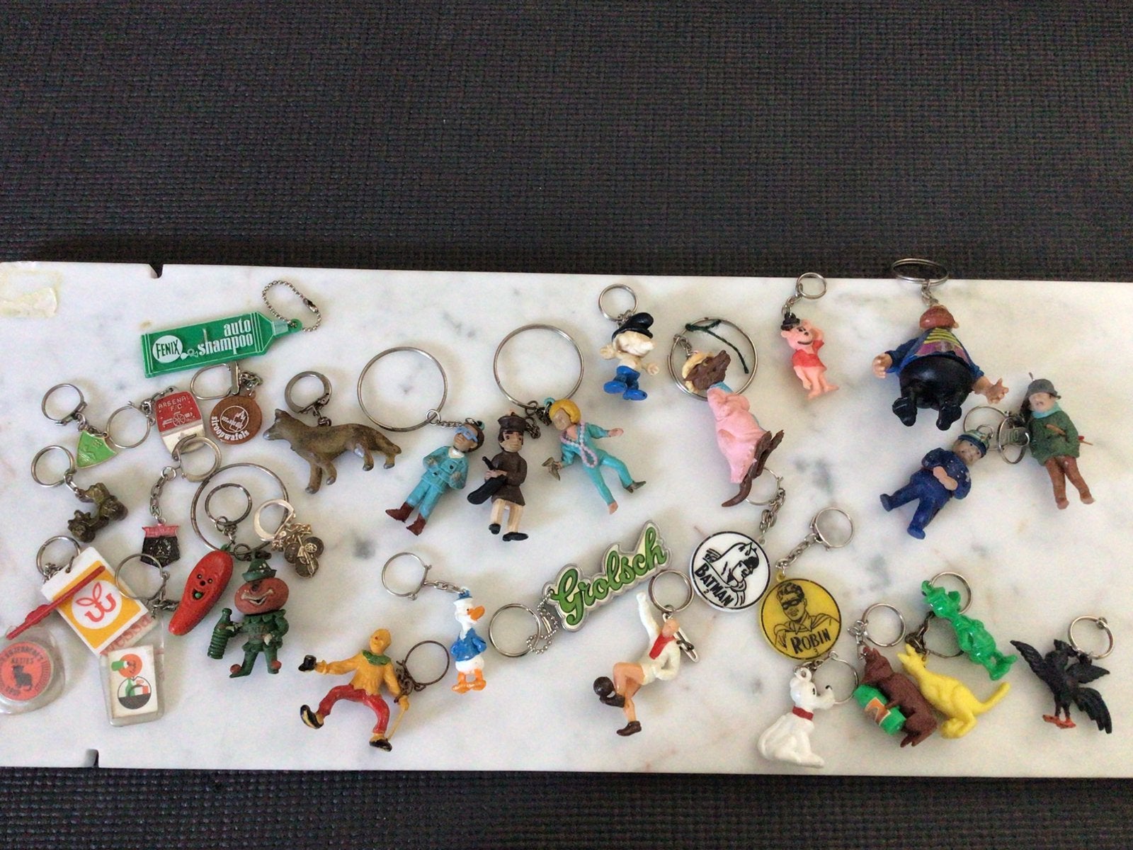 Grote verzameling vintage sleutelhangers w.o. Thunderbirds, Ophalen of Verzenden, Overige typen