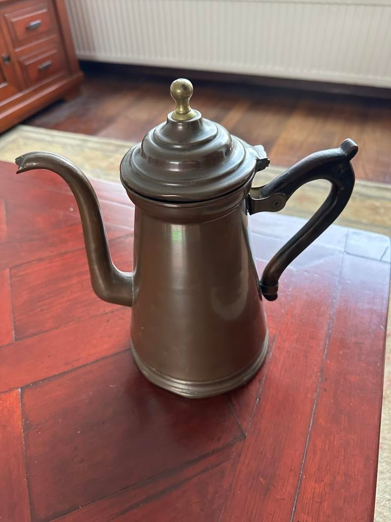 Mooie gebruineerde koperen koffiepot, Antiek en Kunst, Ophalen of Verzenden, Koper