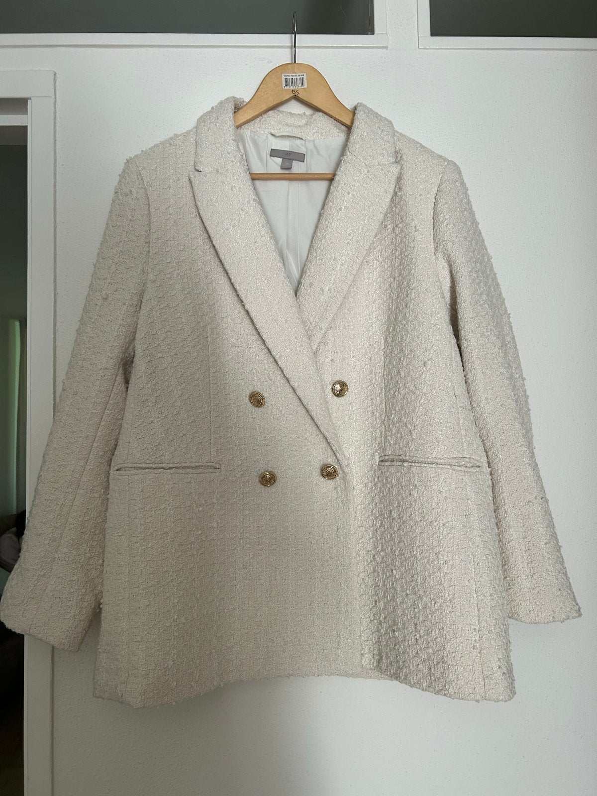 Nette H&M dames colbert - Maat L, gebroken wit, Ophalen, Beige, Maat 42/44 (L), Zo goed als nieuw