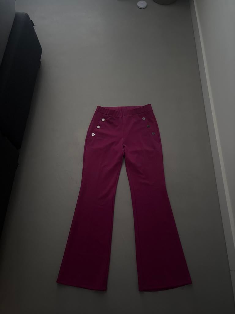 BR&DY flared broek met knoopdetails, Kleding | Dames, Paars, Maat 42/44 (L), Ophalen of Verzenden, Zo goed als nieuw