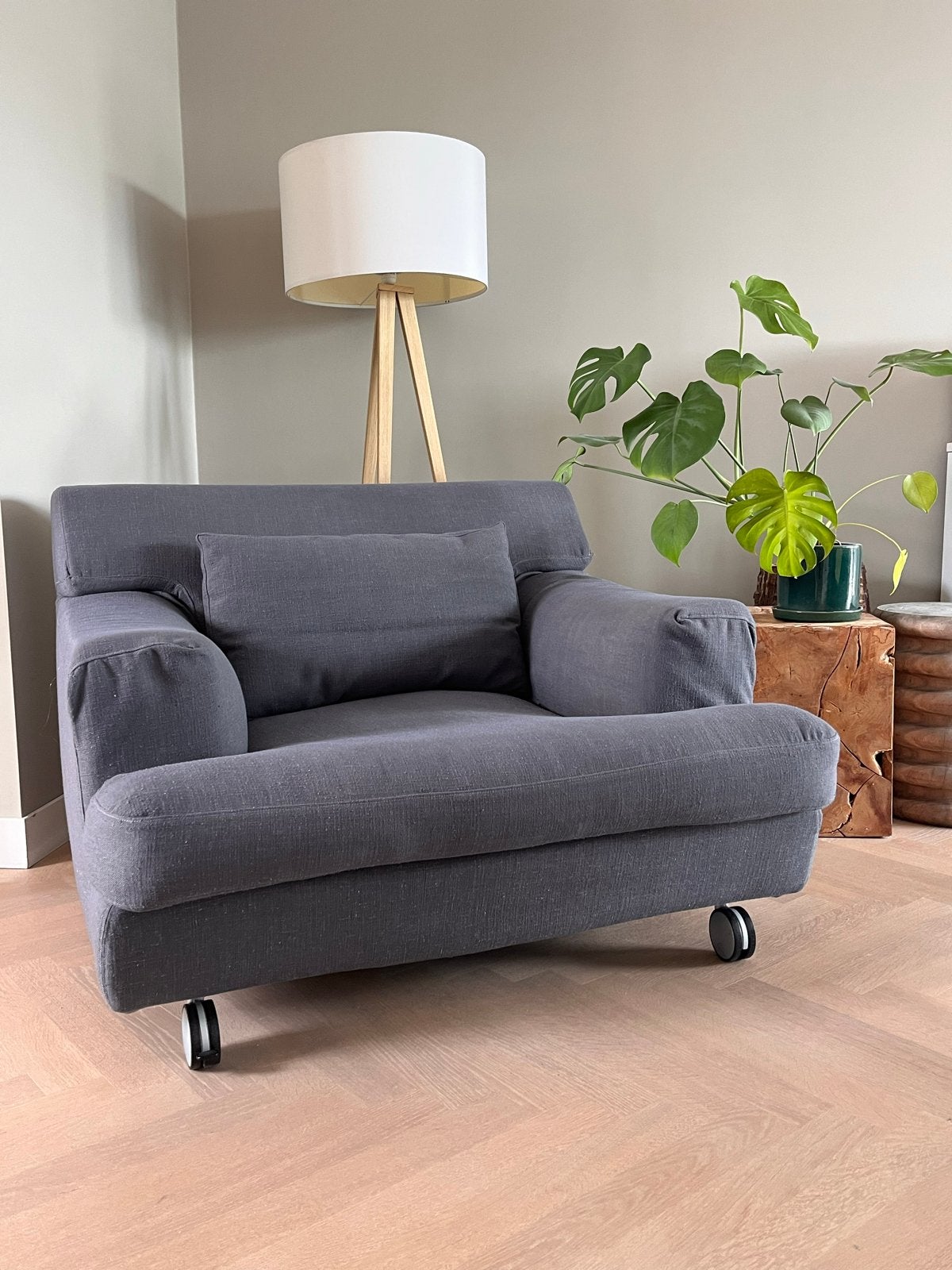 Linteloo fauteuil Jan te Linteloo - Grijs, Ophalen, Gebruikt, Stof, 75 tot 100 cm
