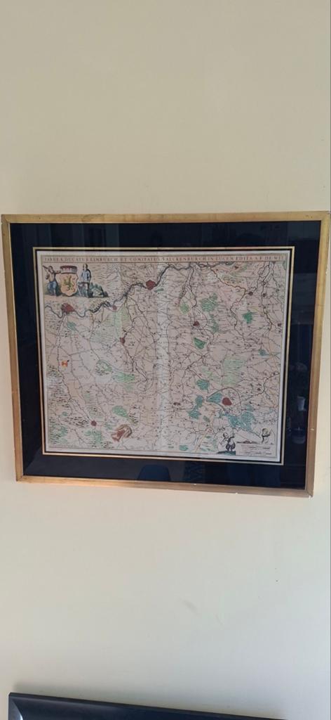 PRACHTIGE ANTIEKE LANDKAART LIMBURG VALKENBURG, Gelezen, Voor 1800, Ophalen of Verzenden, Landkaart