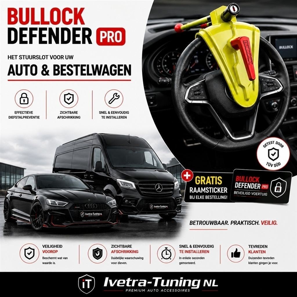 Stuurslot Auto | Stuurslot Bestelwagen | Bullock Defender, Info@ivetra-tuning.nl  |  www.ivetra-tuning.nl, Ophalen of Verzenden