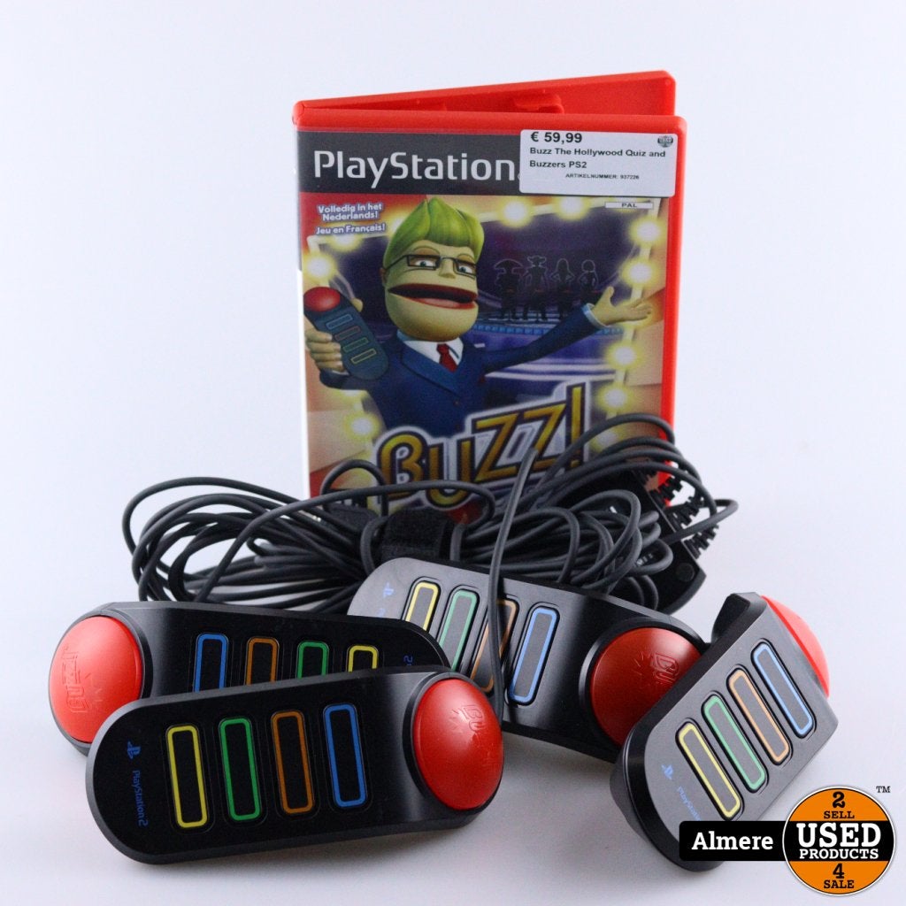 Buzz The Hollywood Quiz and Buzzers PS2, Spelcomputers en Games, Spelcomputers | Sony PlayStation 2, Gebruikt