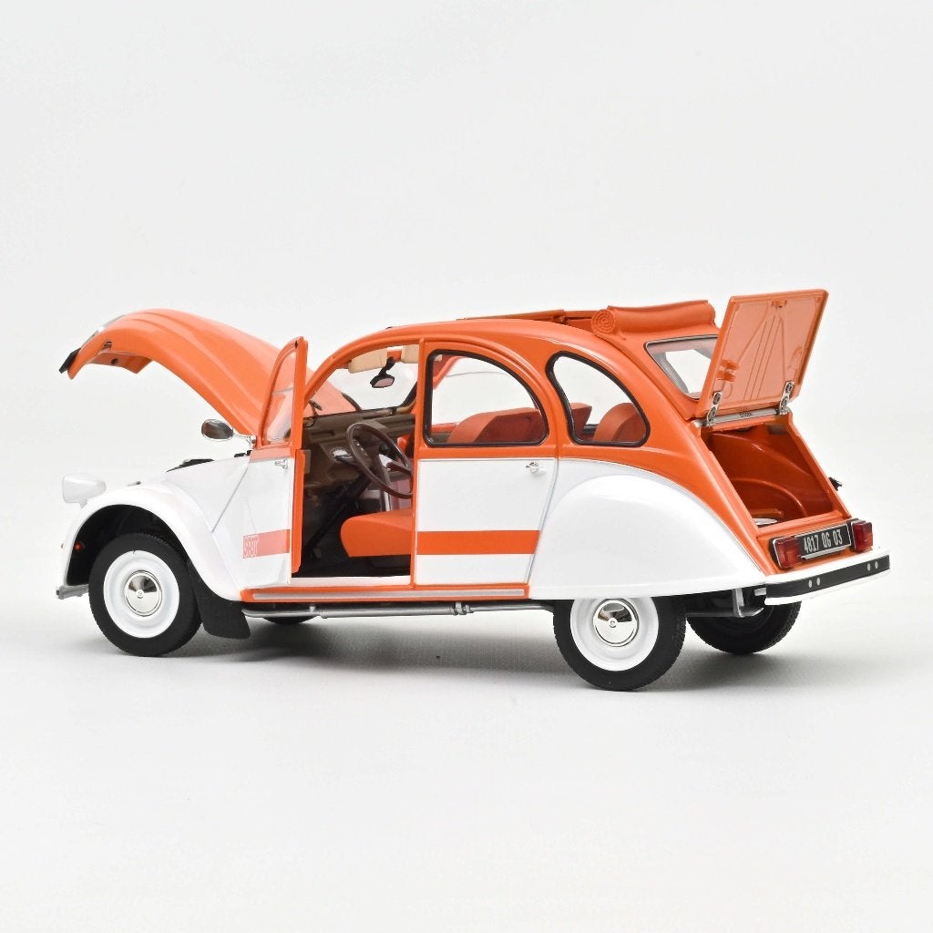 Norev 1:18 Citroen 2CV Spot 1976 wit / oranje. Levering okt, -, Nieuw, Norev, Ophalen of Verzenden