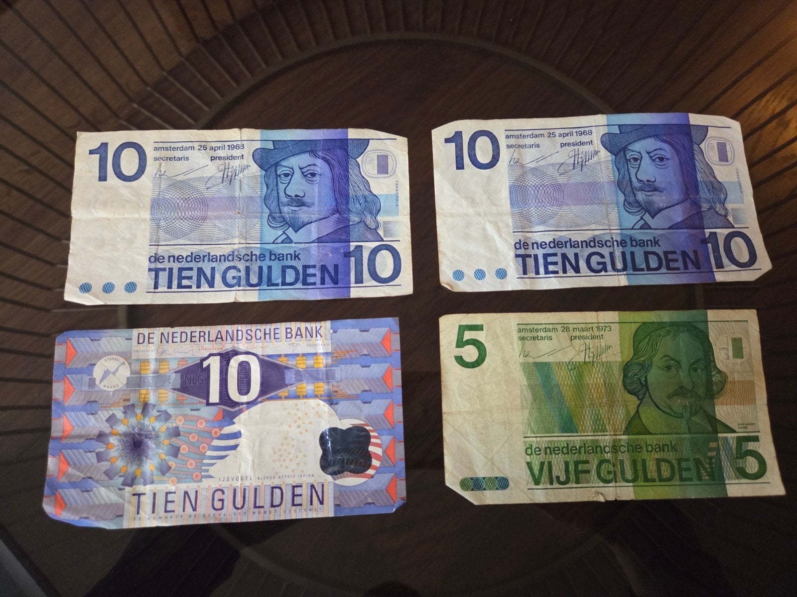 Nederlandse Guldens: 10 en 5 Gulden biljetten, Postzegels en Munten, Ophalen of Verzenden