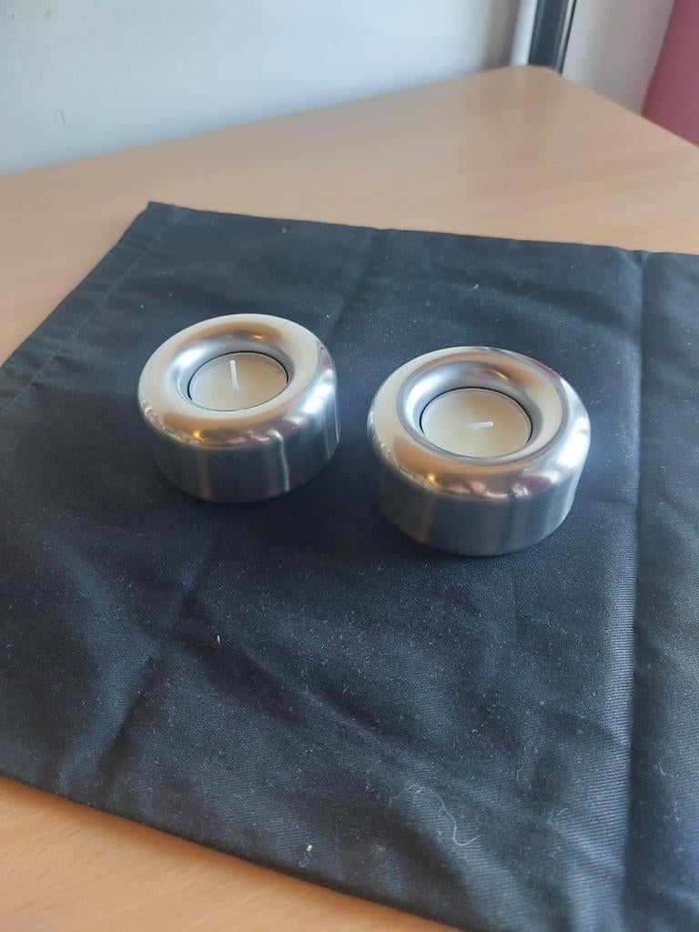 Stelton Donut kandelaar mat RVS, Gebruikt, Overige kleuren, Ophalen of Verzenden, Metaal