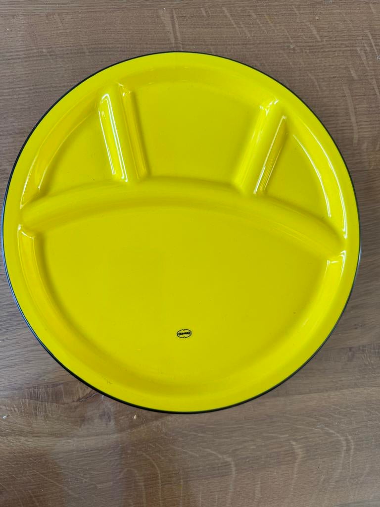 Nieuwe Cabanaz Fondue Plate - Geel fondue bord new, Ophalen of Verzenden, Nieuw