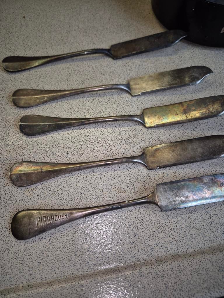 Vintage Boter Mesjes - Set van 5, Antiek en Kunst, Antiek | Bestek, Ophalen of Verzenden