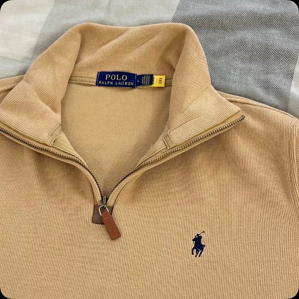 Ralph Lauren Quarter Zip Trui, Ophalen of Verzenden, Zo goed als nieuw, Maat 52/54 (L), Beige