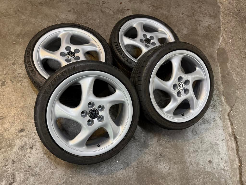 ✅ 18 inch Porsche cup velgen 5x112 VW Golf passat Caddy GTI, Ophalen, 18 inch, Gebruikt, Banden en Velgen