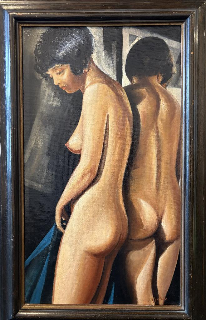 Jan Hovener (1936–2021) - olieverf, naakt, 82x48 cm, Ophalen of Verzenden