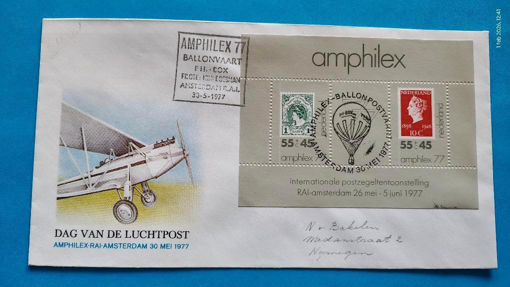 Amphilex 77 ballonvaart 30-05-1977, Ophalen of Verzenden, Envelop