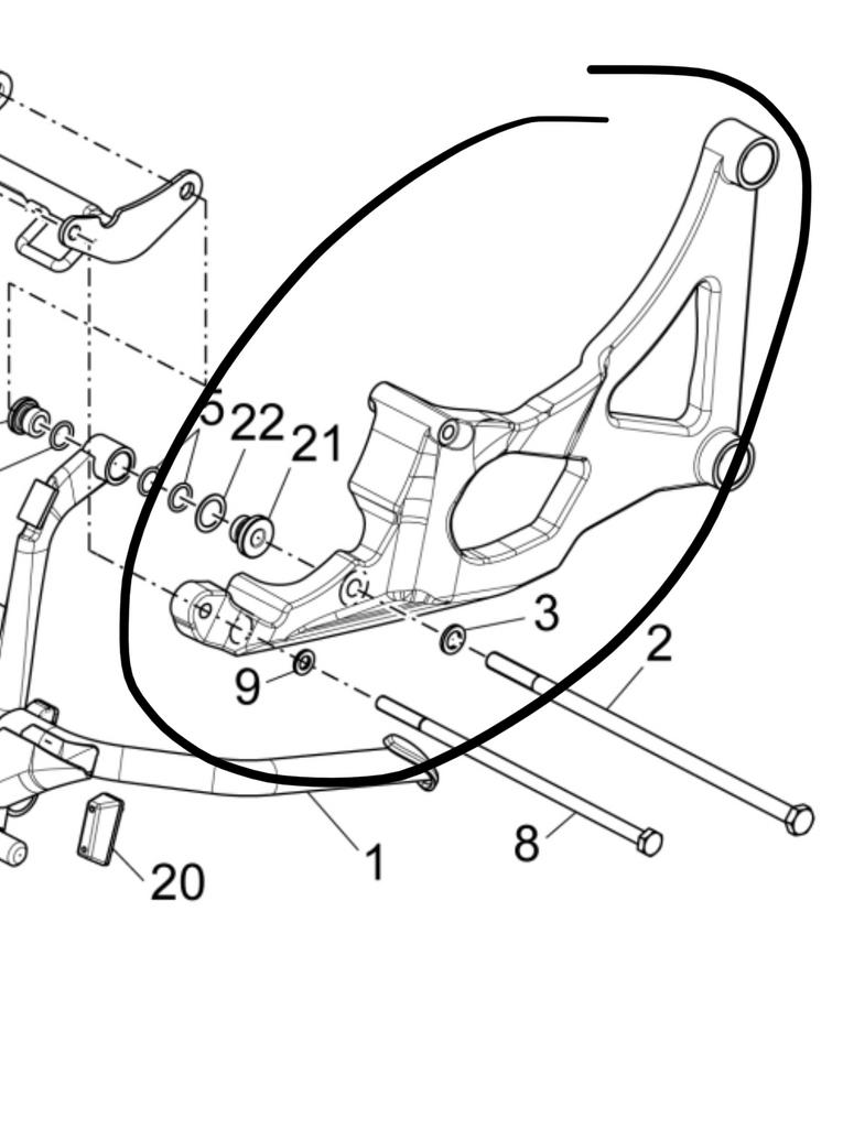 Ophanging Uitlaat Gilera Gp800 srv 850 - mufflet fixing arm, Motoren, Onderdelen | Overige, Ophalen of Verzenden