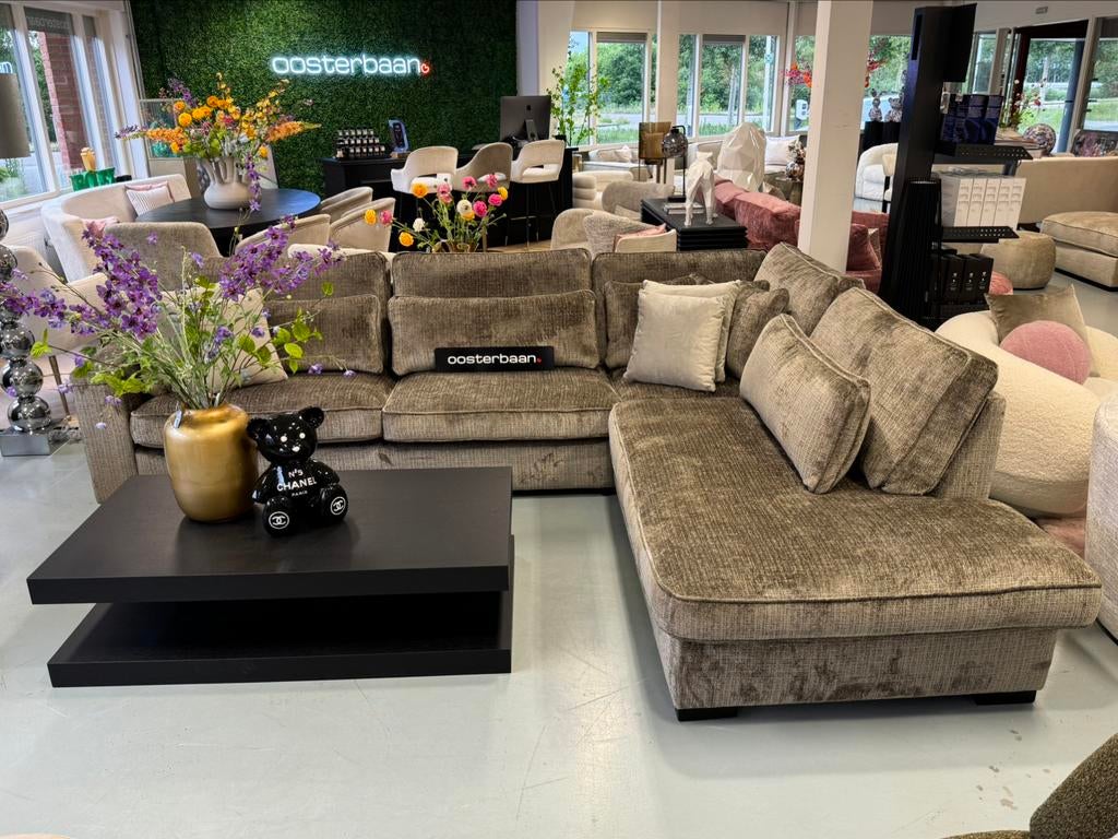 Luxe Velvet Teddy Hoekbank Costa 310x250cm Niagara104 NIEUW, Info@oosterbaanwonen.nl, Venus 31 8448CE Heerenveen, Hoekbank, Oosterbaan Wonen