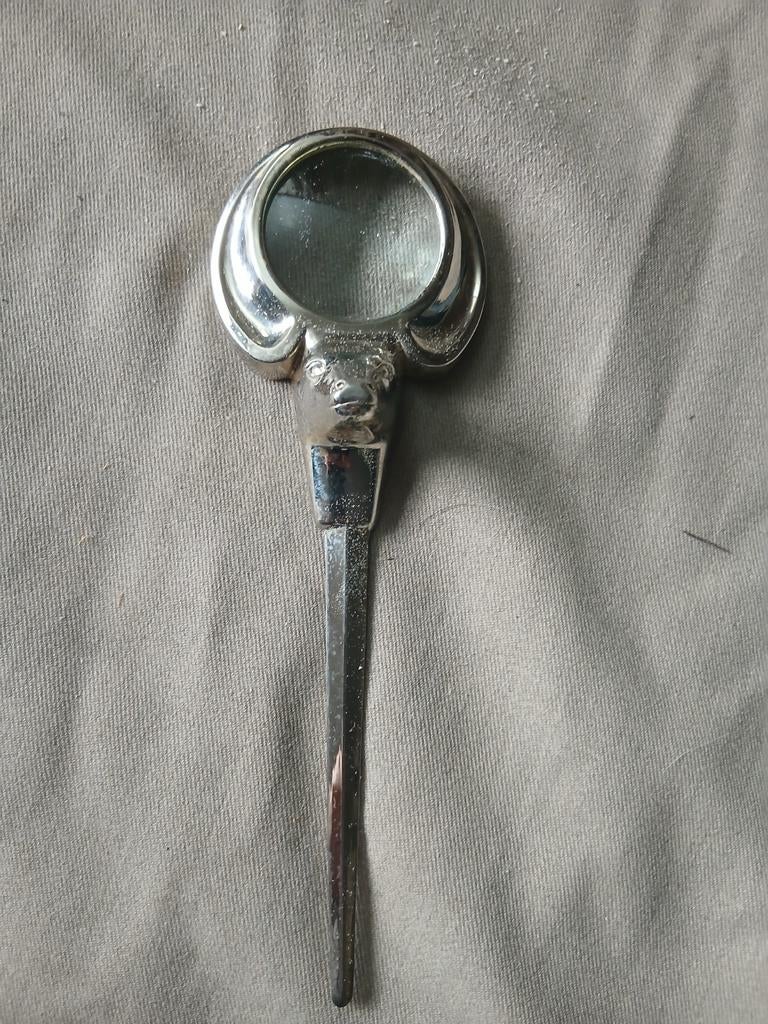 Retro, vintage loep, briefopener "Hertenkop, Ophalen of Verzenden