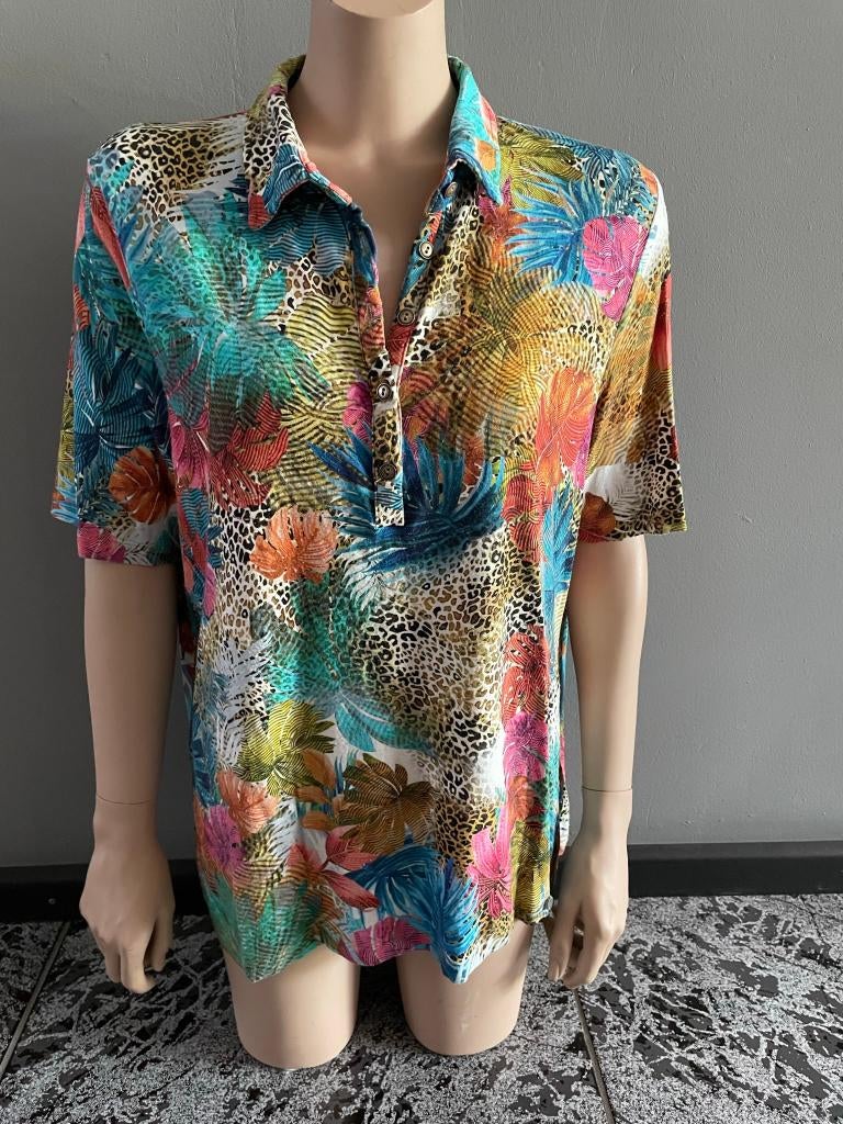ZGAN Gollehaug Shirt met polosluiting, maat 40/42, Overige kleuren, Gollehaug, Maat 42/44 (L), Ophalen of Verzenden