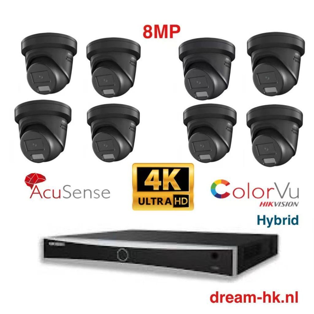 8MP Hybrid ColorVu 3.0 Hikvision IP PoE set/NVR+8x camera, Ophalen of Verzenden, Nieuw, Buitencamera