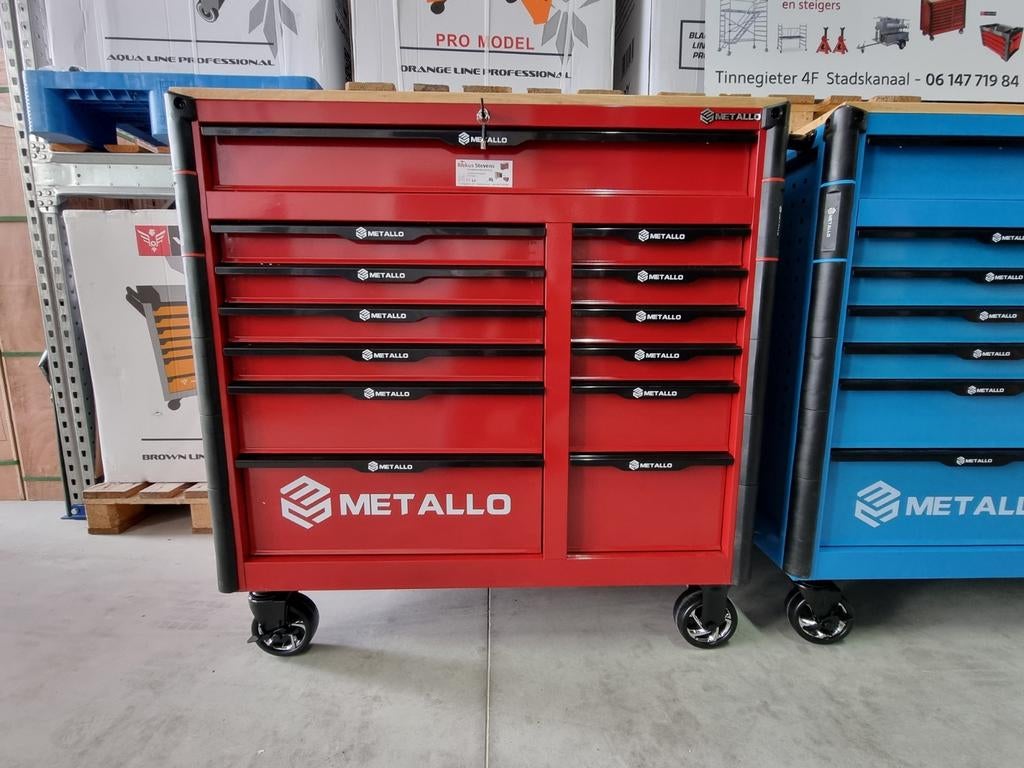metallo gereedschapwagen in 3 kleuren vol gereedschap, Ophalen of Verzenden, Nieuw