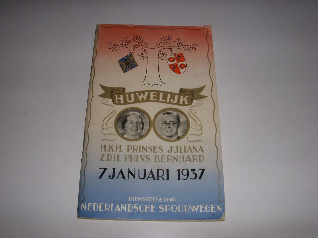 Dienstregeling NS Huwelijk Juliana en Bernhard 7 januari1937, Verzamelen, Spoorwegen en Tramwegen, Gebruikt, Trein, Boek of Tijdschrift