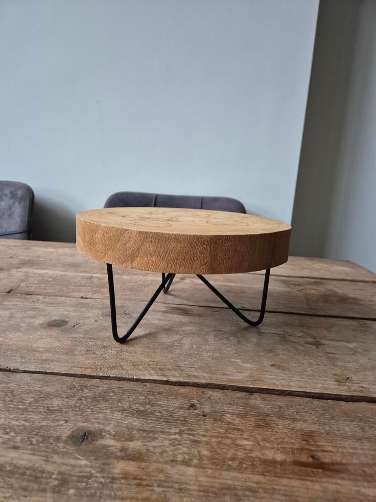 Houten plateau/decoratieplateau, Ophalen of Verzenden, Zo goed als nieuw, Rond, Hout