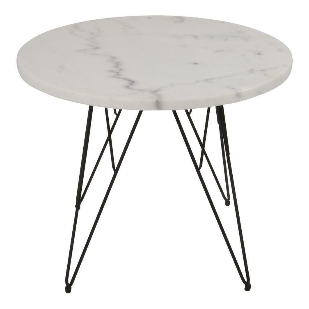 Salontafel marmer rond 55 cm met metaal onderstel, Overige materialen, Rond, Nieuw, Minder dan 50 cm