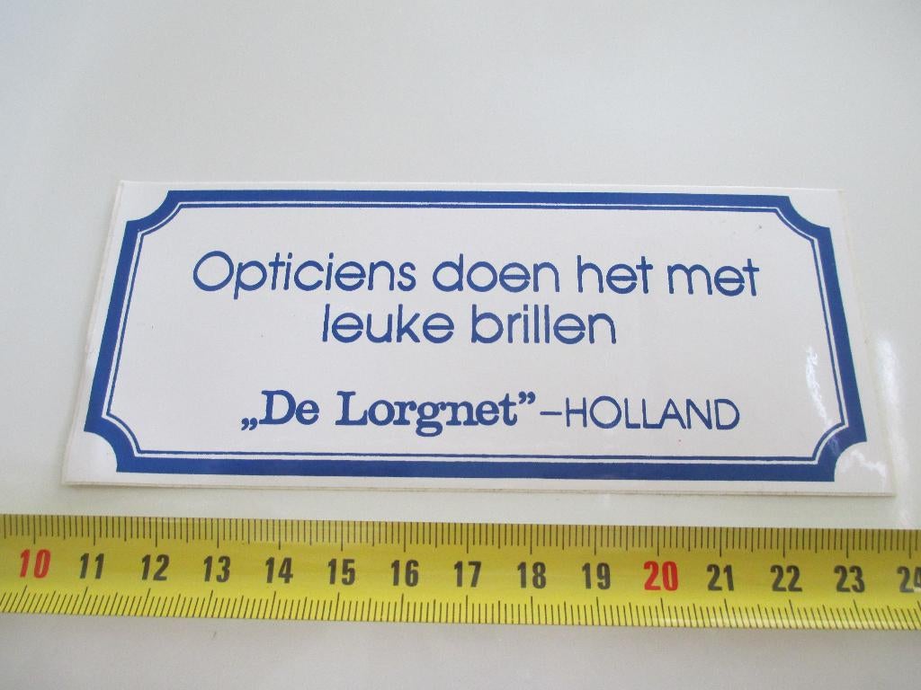 sticker Opticiens doen het met leuke brillen DE LORGNET, Ophalen, Zo goed als nieuw