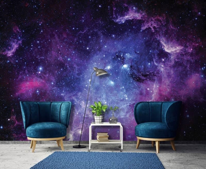 Fotobehang / Behang - Galaxy - Ruimte - Sterren - Melkweg, Verzenden, Paars, Ruimte, Minder dan 10 m²