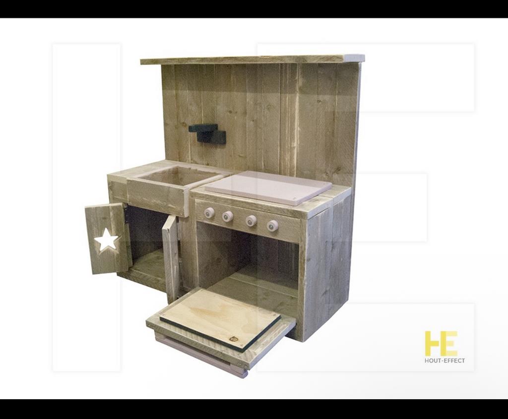 Robuuste Steigerhouten Speelkeuken - Handgemaakt, Ophalen, Nieuw, Hout, Speelkeuken