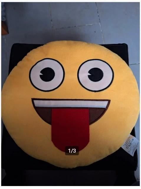 Smiley kussen lachend h4, Geel, Nieuw, Ophalen of Verzenden, Onbekend
