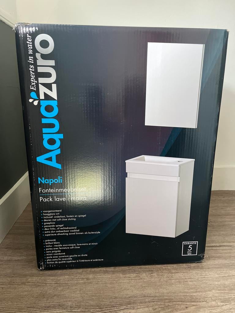 Nieuwe Fonteinmeubelset - Napoli AquaZuro wit, Ophalen, Minder dan 50 cm, Nieuw, Minder dan 100 cm