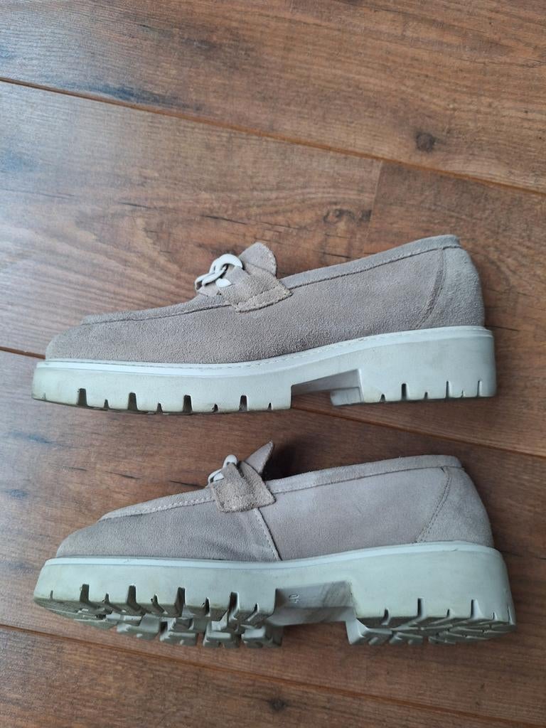 5th Avenue Leren Loafers Beige Maat 40, Ophalen of Verzenden, Zo goed als nieuw, 5th Avenue, Instappers