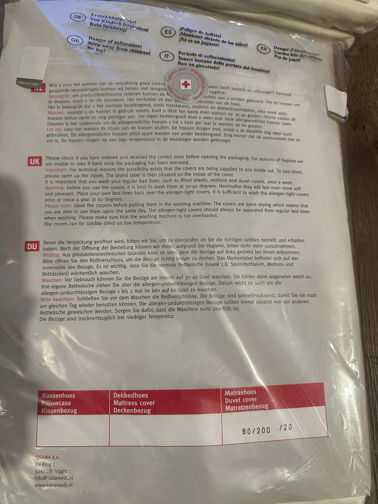Sanamedi Gold Anti-allergische Beddengoed, Overige maten, Wit, Overige typen, Nieuw