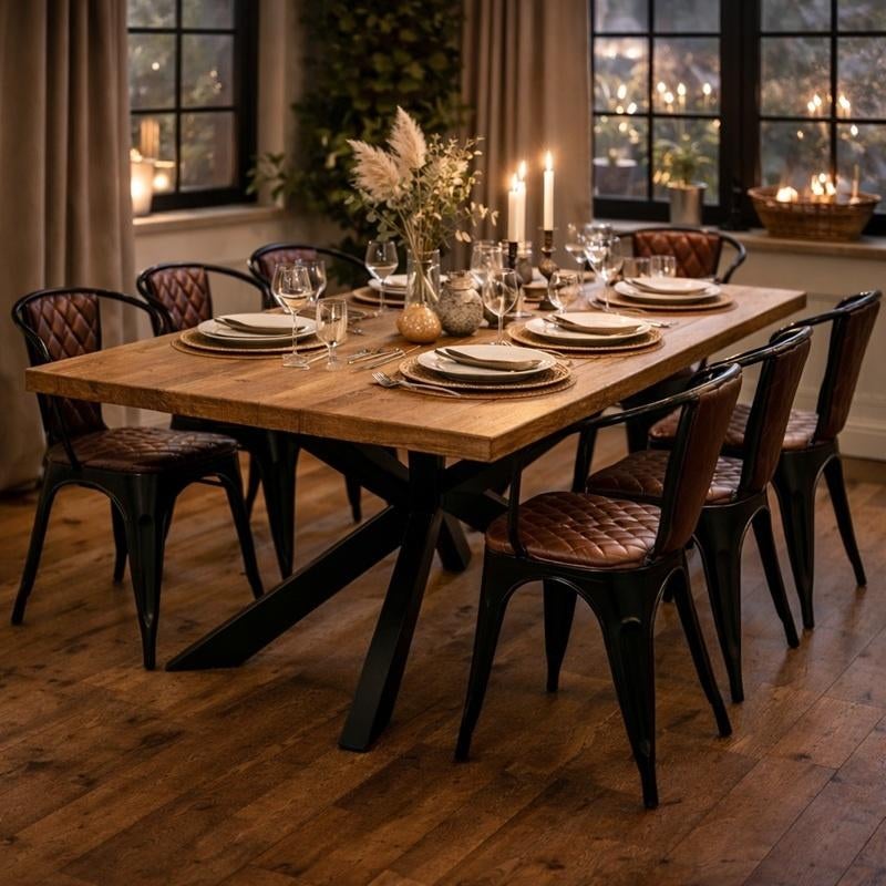 Eetkamertafel Dinertafel Mangohout Tafel Mango Keukentafel, Overige houtsoorten, Info@dehanzeherten.nl, Vijf personen of meer