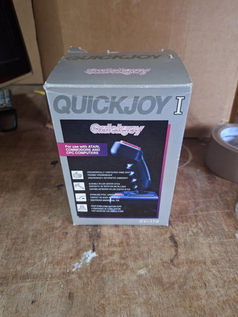 Vintage Atari Commodore Quickjoy 1 joystick in doos jaren 80, Ophalen of Verzenden