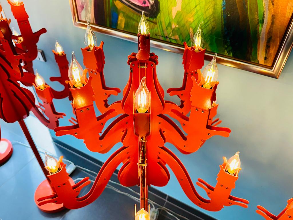 Brand van Egmond 4 stuks Night Watch vloerlamp Hermès Orange, Huis en Inrichting, Lampen | Vloerlampen, Ophalen, Zo goed als nieuw