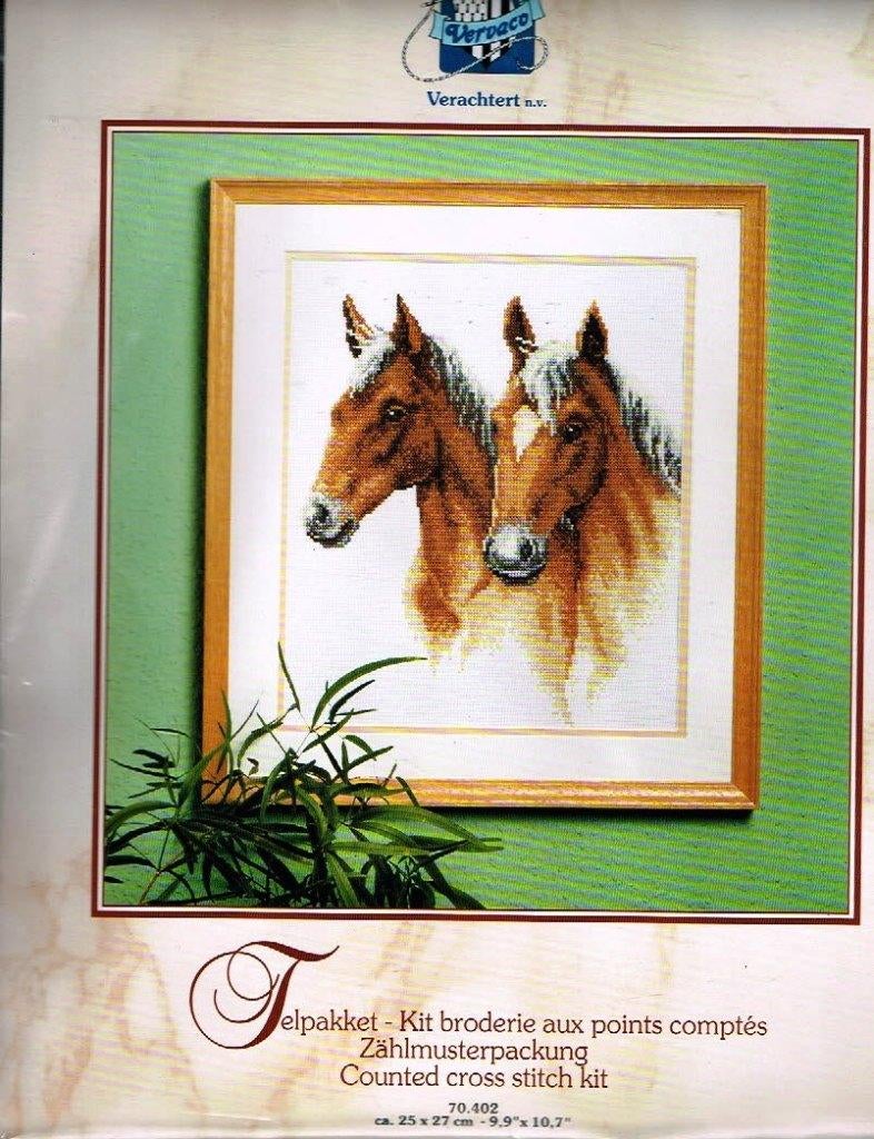 Cado vervaco borduurpakket, 2 paarden op=op, Ophalen of Verzenden, Nieuw, Handborduren, Borduurpakket