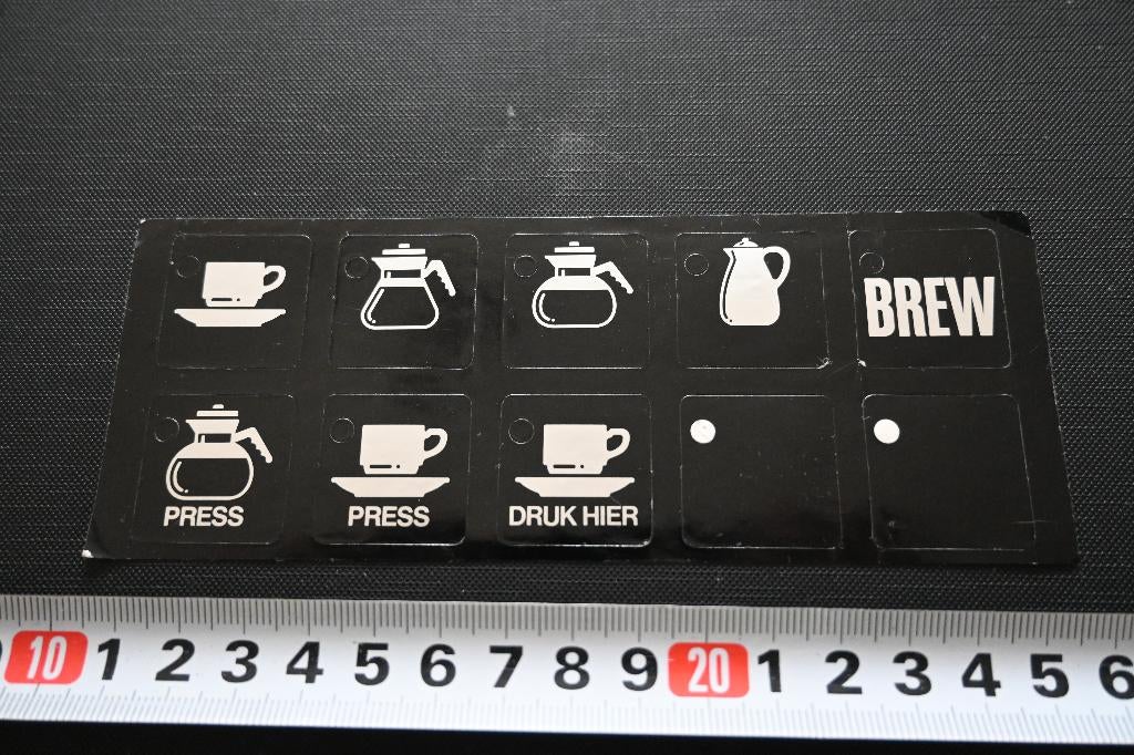 sticker set koffie kop kan thermoskan press druk hier, Verzamelen, Stickers, Zo goed als nieuw, Ophalen
