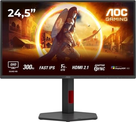 AOC G4 Q25G4SR 25 inch Gaming Monitor - 300Hz, Gaming, IPS, In hoogte verstelbaar, Apex Electronics