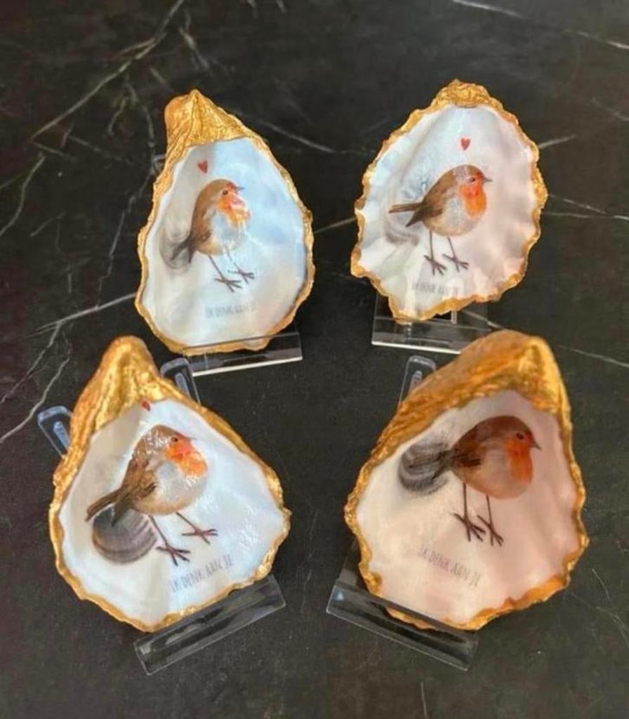 Roodborst Oesters - Handbeschilderd, Ophalen of Verzenden, Nieuw