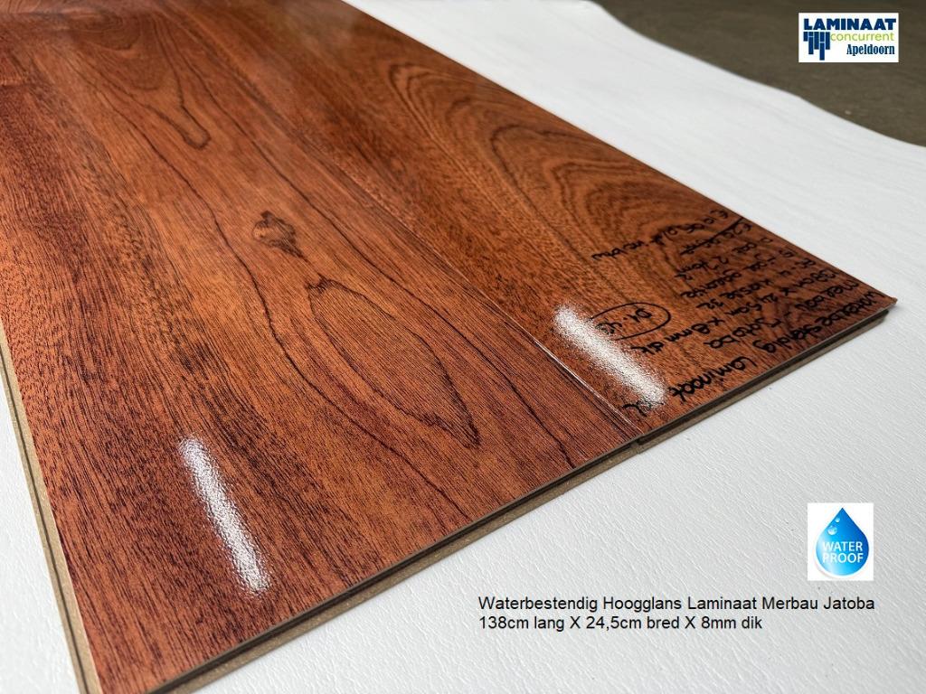 Waterbestendig Hoogglans Laminaat Marbau Jatoba €19,95m2, Huis en Inrichting, Stoffering | Vloerbedekking, Hoogglans Waterbestendig laminaat vloer