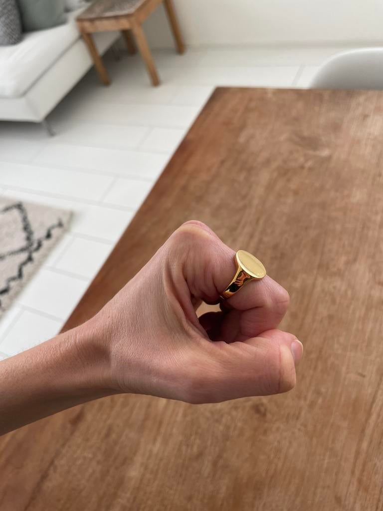 Gold plated signet ring Fashionology!, Ophalen of Verzenden, Zo goed als nieuw, Dame, Goud