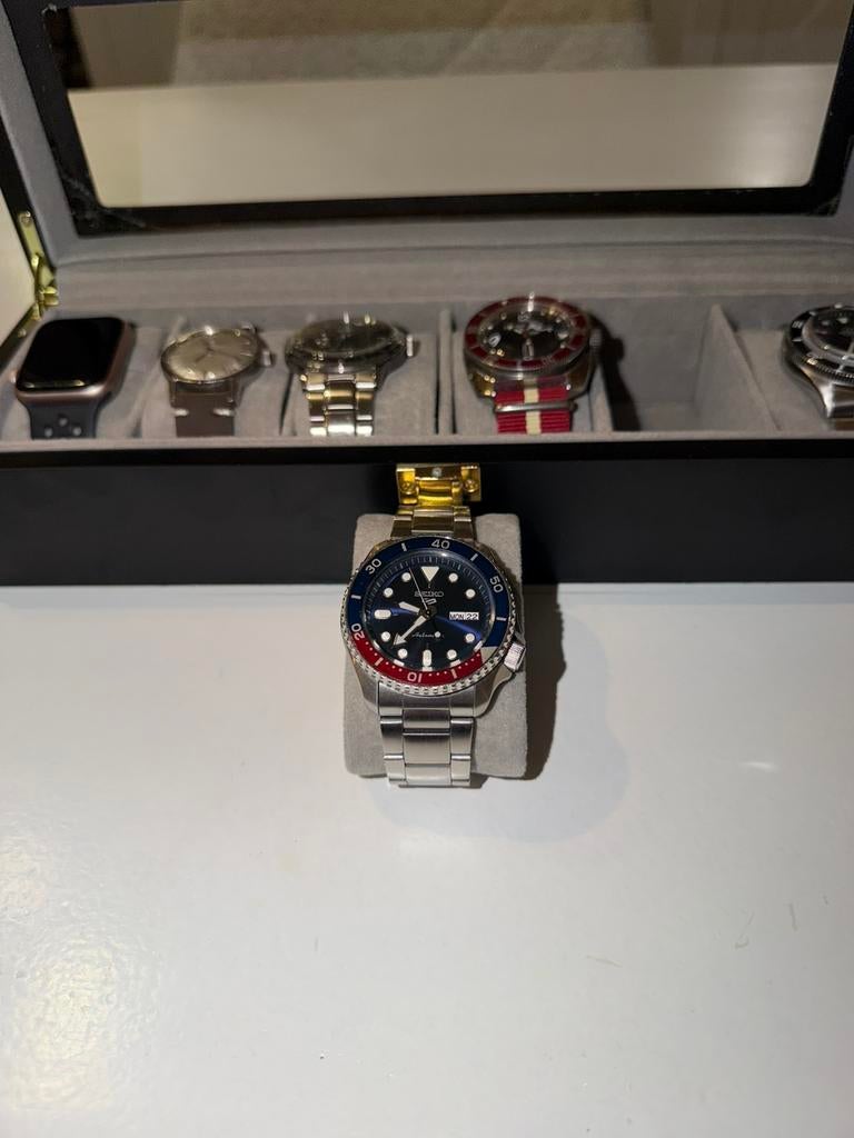 Seiko 5 sport (Pepsi), Ophalen of Verzenden, Zo goed als nieuw
