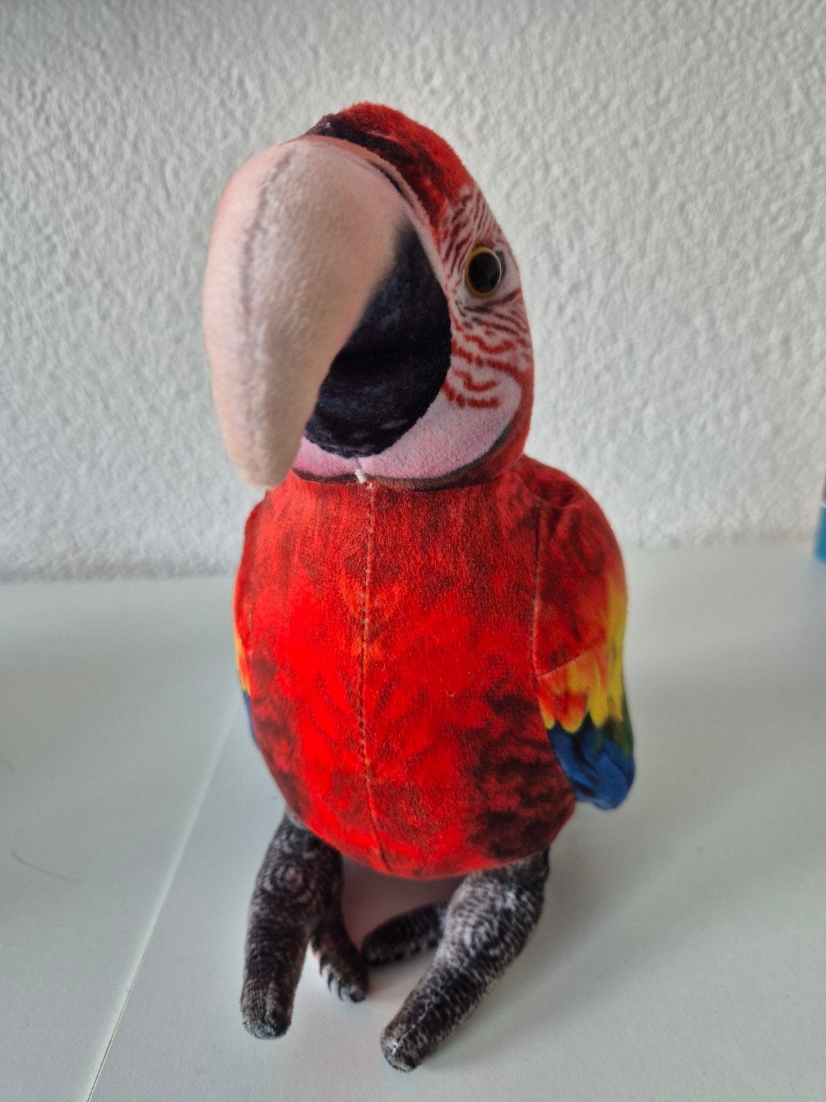 Kleurrijke papegaai knuffel - Zo goed als nieuw, Overige typen, Ophalen of Verzenden, Zo goed als nieuw, Middelgroot (20 tot 80 cm)